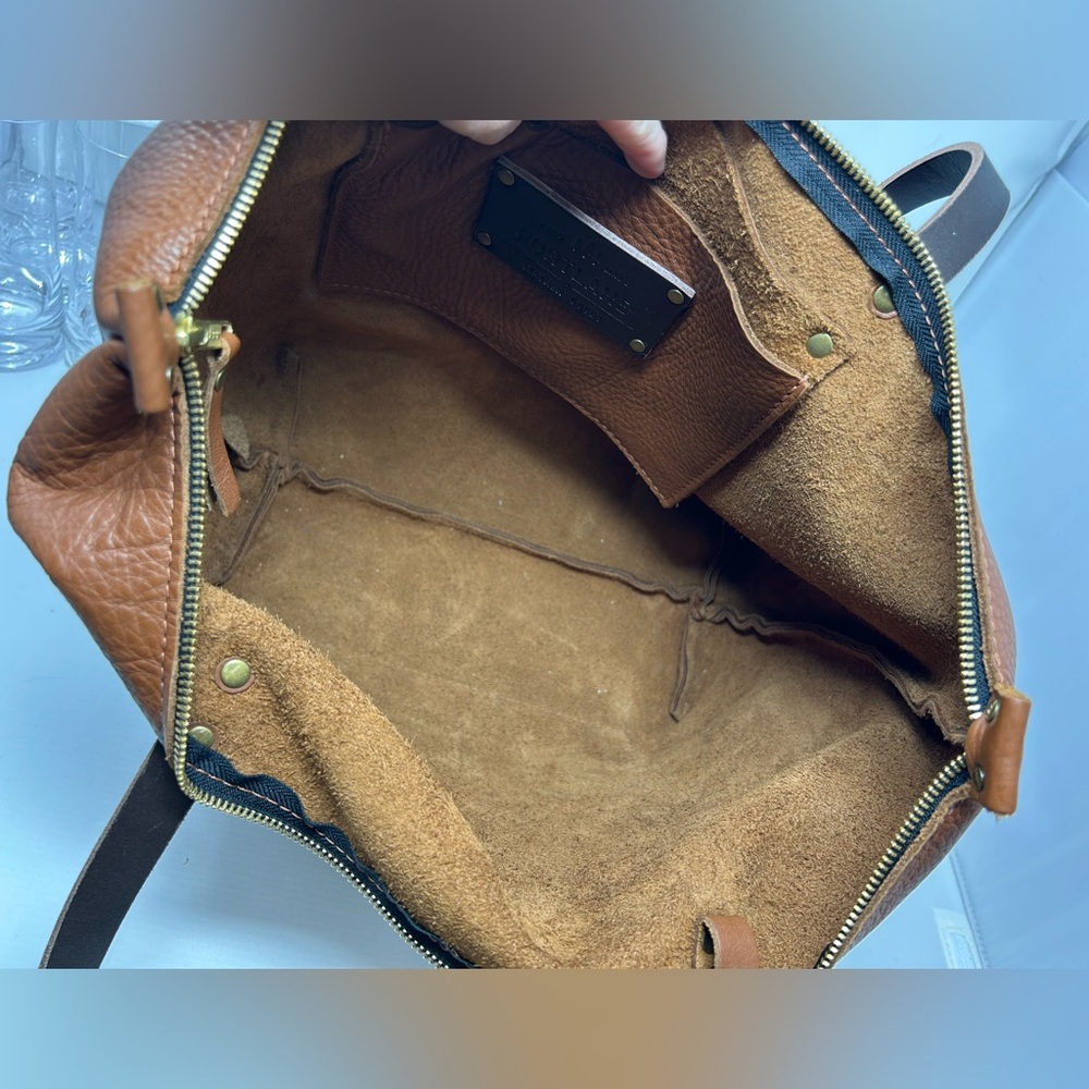 Portland leather UNICORN Mondelo Brandy Large Tote with zipper squishy Pebbles - Picture 6 of 11
